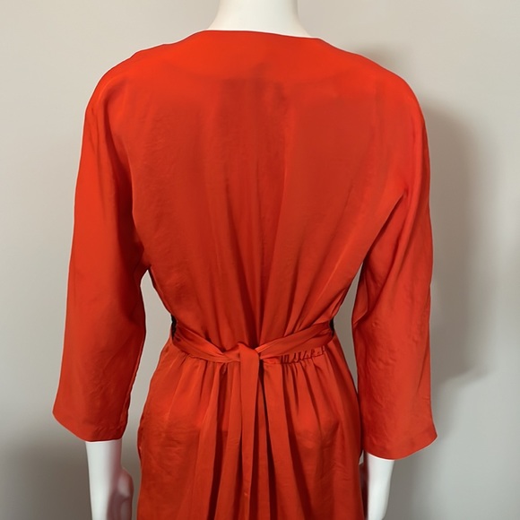 H&M Conscious Collection Orange Dress Eco Friendly - Picture 5 of 10